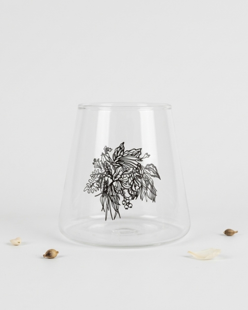 VASO DE VIDRIO BASE ANCHA- Julia