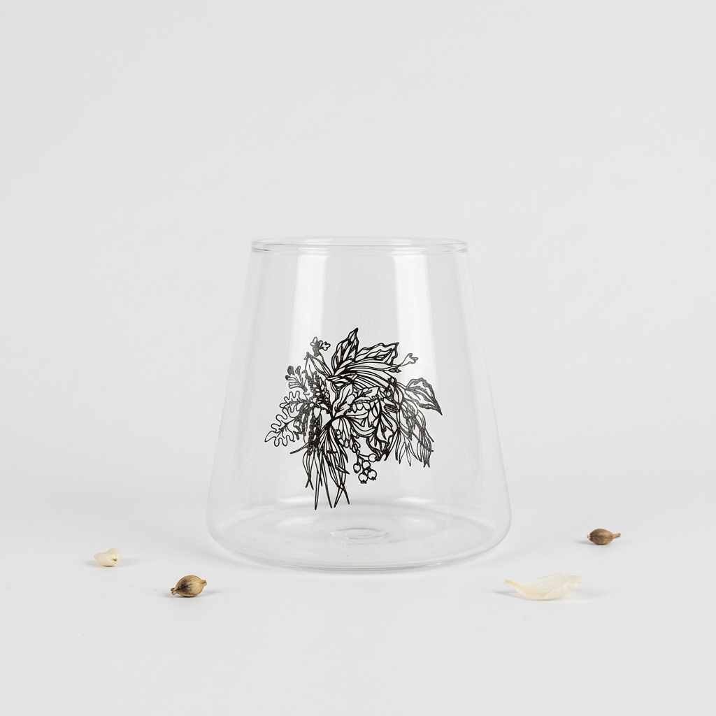 VASO DE VIDRIO BASE ANCHA- Julia