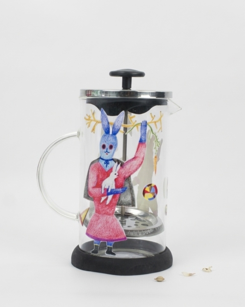 CAFETERA DE VIDRIO CON ÉMBOLO DE ACERO - Rosita