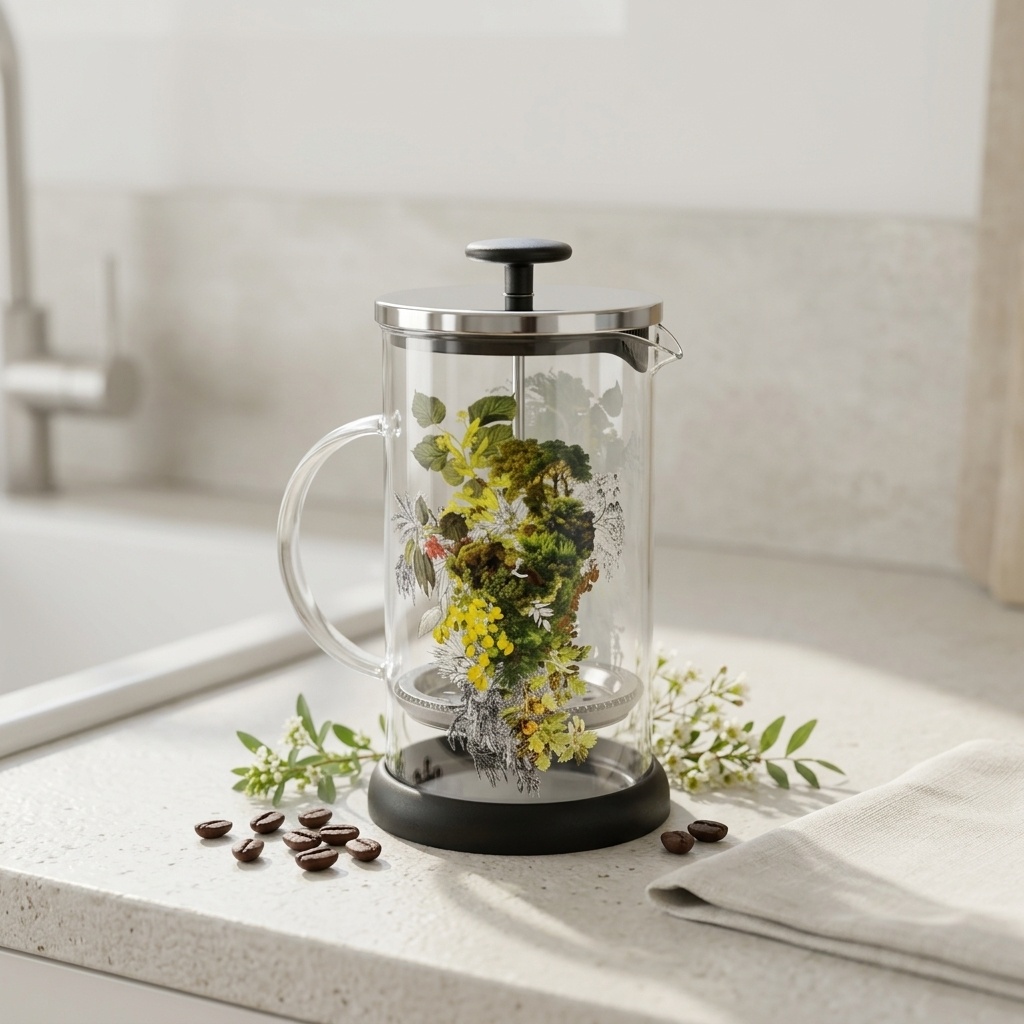 CAFETERA DE VIDRIO CON ÉMBOLO DE ACERO - Julia