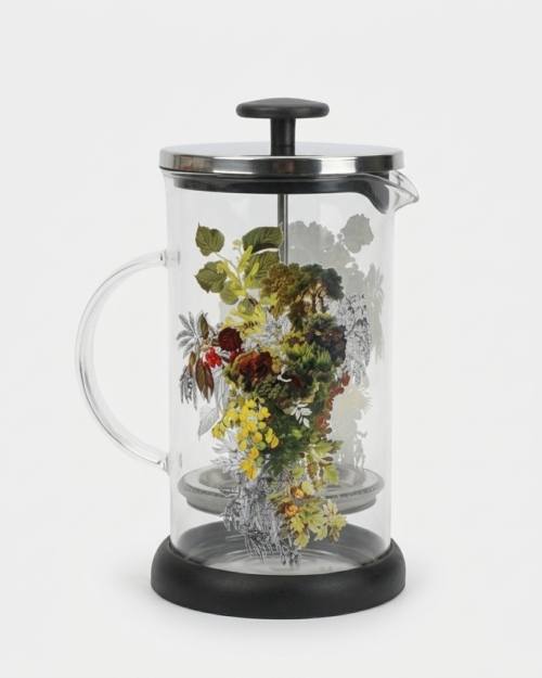 CAFETERA DE VIDRIO CON ÉMBOLO DE ACERO - Julia