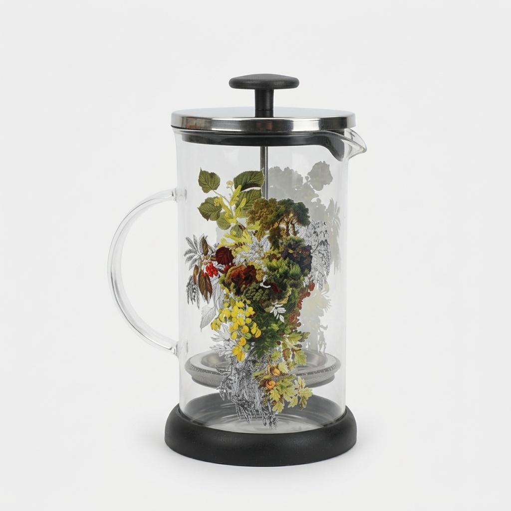 CAFETERA DE VIDRIO CON ÉMBOLO DE ACERO - Julia