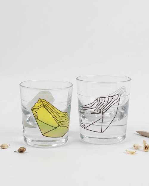 SET DE 2 VASOS DE VIDRIO CORTOS - Ana