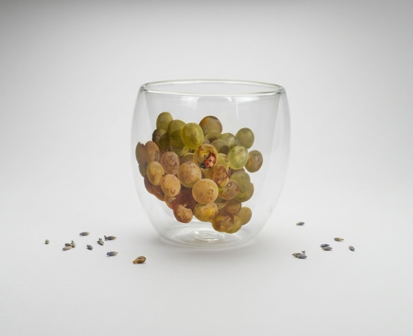 VASO DE VIDRIO DOBLE PARED 250 ml - Flor II