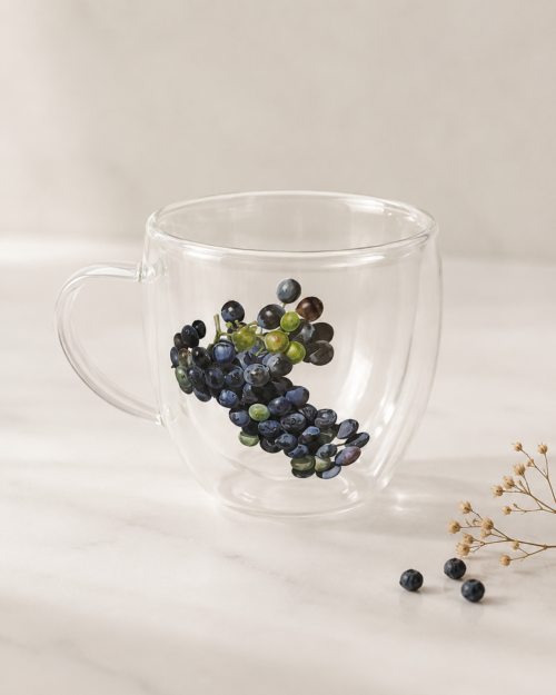 TAZA DE VIDRIO DOBLE PARED 150 ml - Flor I