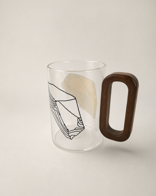 TAZA DE VIDRIO + MANGO DE MADERA 300 ml - Ana I